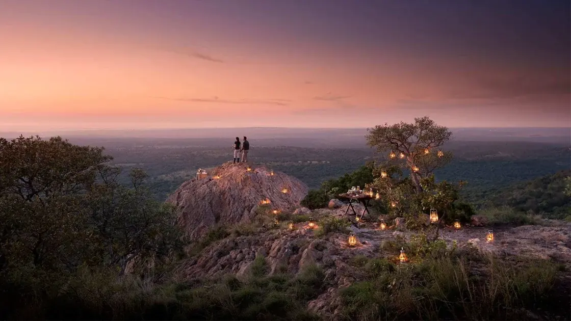 Romantic sunset safari experience