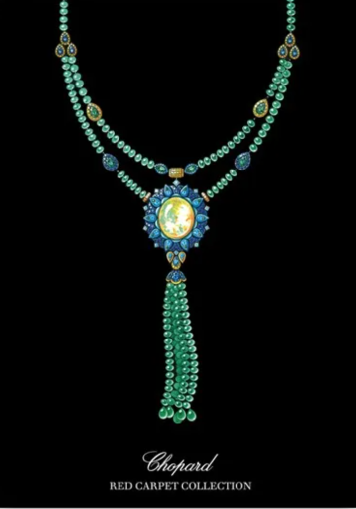 Van Cleef & Arpels on the red carpet. Turquoise, emerald and