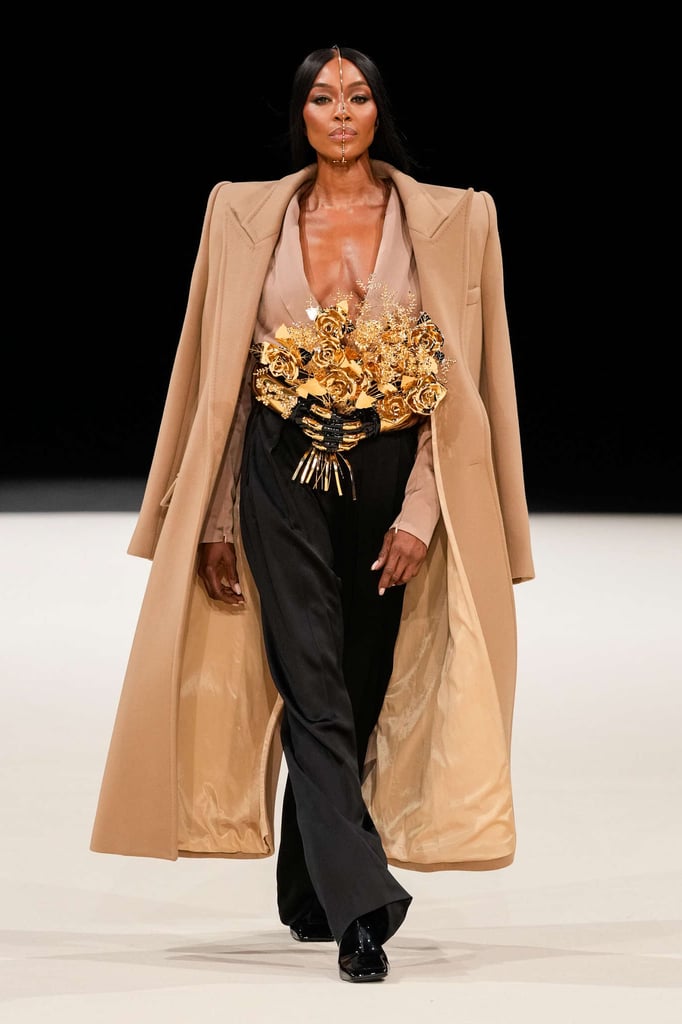 Naomi Campbell Closes Balmain's Fall 2024 Show with Golden Elegance ...