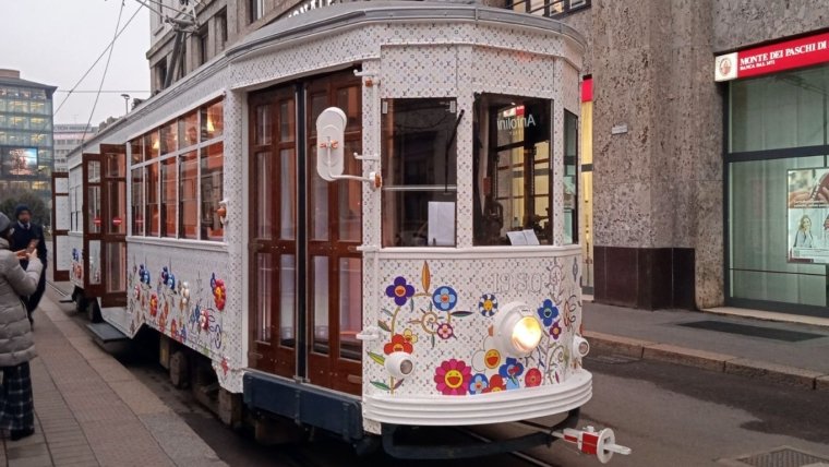 Step aboard Louis Vuitton x Murakami Trams in Milan